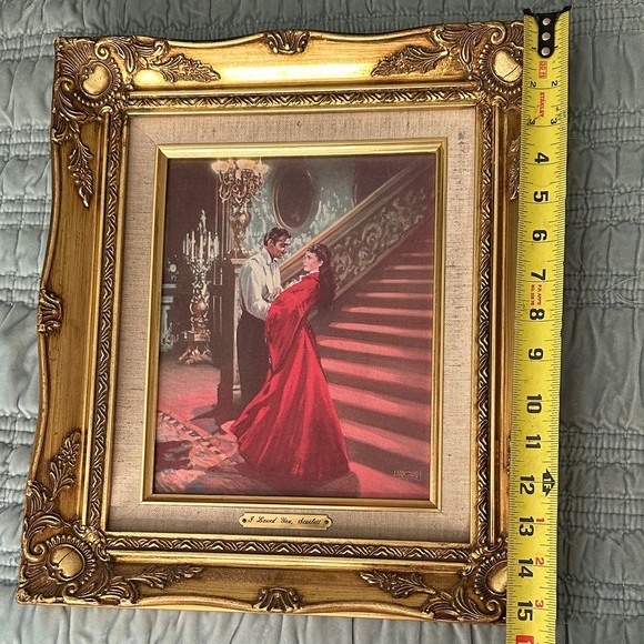 Vintage Gold Ornate Framed Print “I Loved You, Scarlett” - Picture 4 of 5